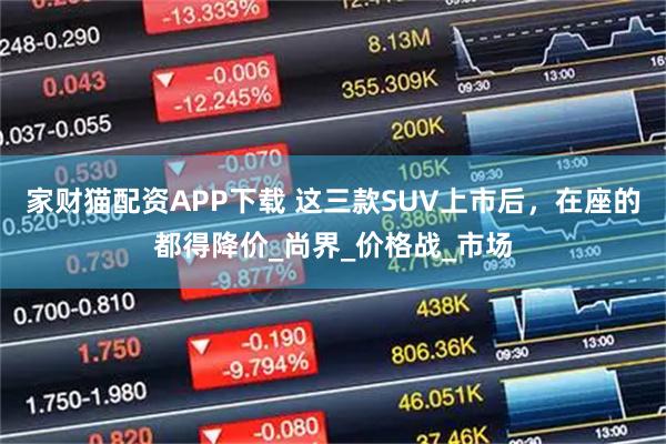 家财猫配资APP下载 这三款SUV上市后，在座的都得降价_尚界_价格战_市场