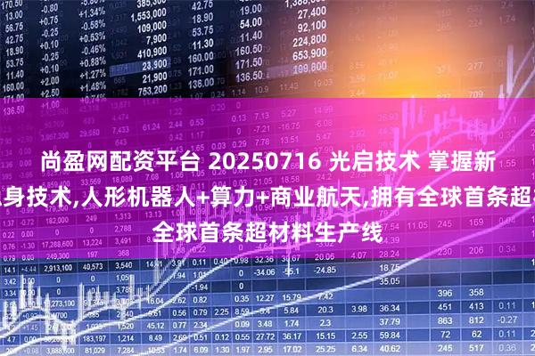 尚盈网配资平台 20250716 光启技术 掌握新一代舰艇隐身技术,人形机器人+算力+商业航天,拥有全球首条超材料生产线