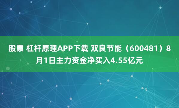 股票 杠杆原理APP下载 双良节能（600481）8月1日主力资金净买入4.55亿元